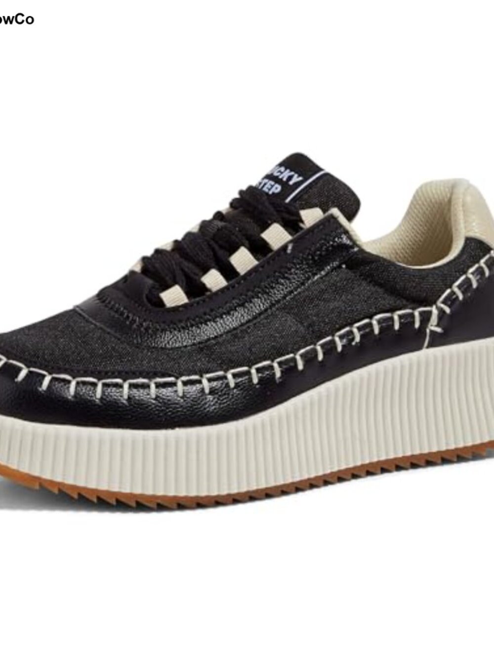 Women's Woven Platform Sneakers Tennis Athletic Shoes Lace-Up